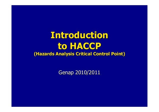 Introduction to HACCP