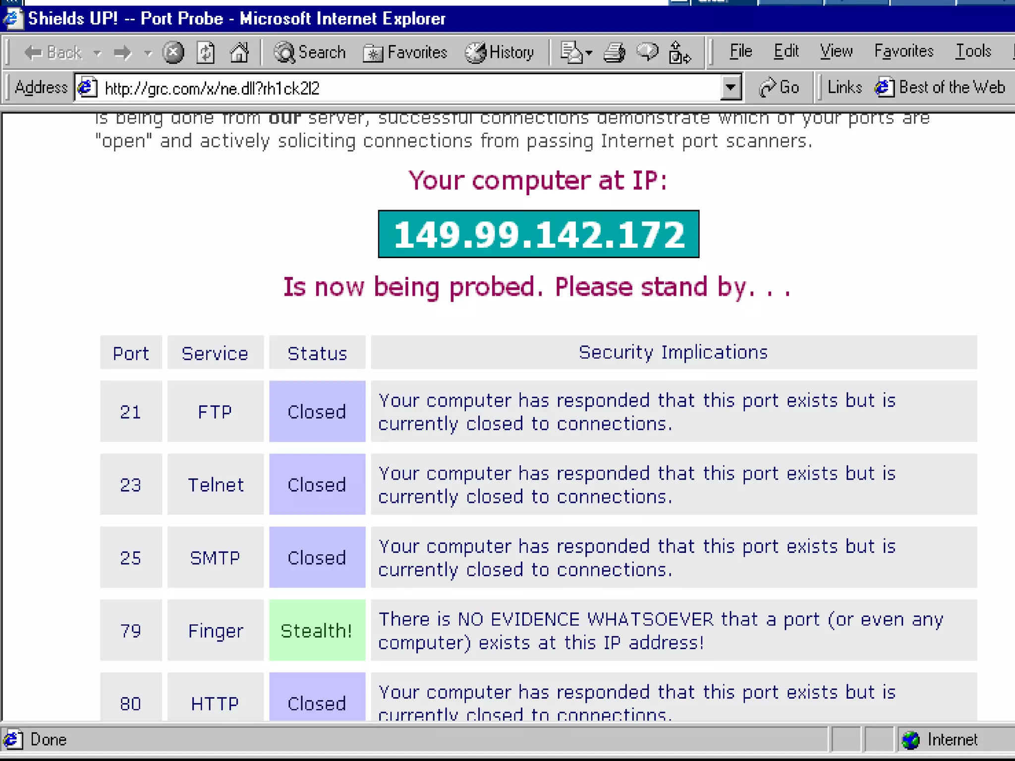 Port scanner example
 