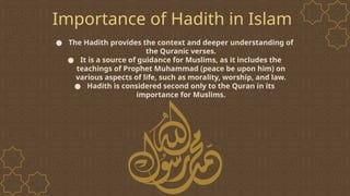 Introduction to Hadith.pptx, Sunnah and Life of PBUH | PPTX