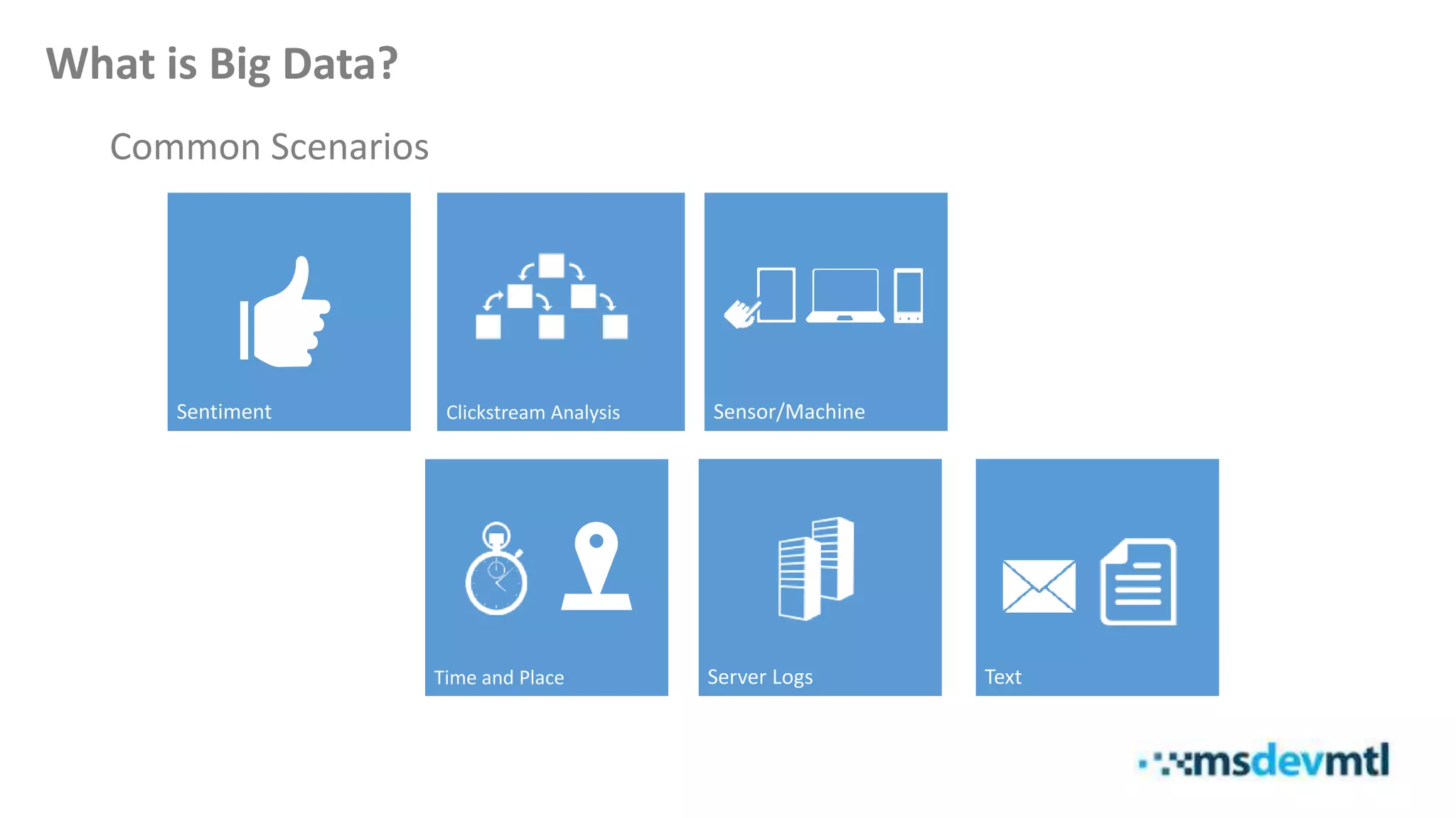 Common Scenarios
What is Big Data?
 