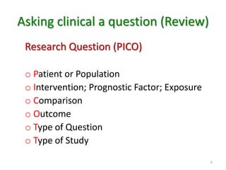 Introduction to health informatics : Clinical questions | PPTX