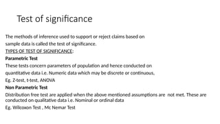 George Test Significance Introduction to Health statistics and biostats | PPTX