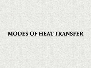 MODES OF HEAT TRANSFER
 