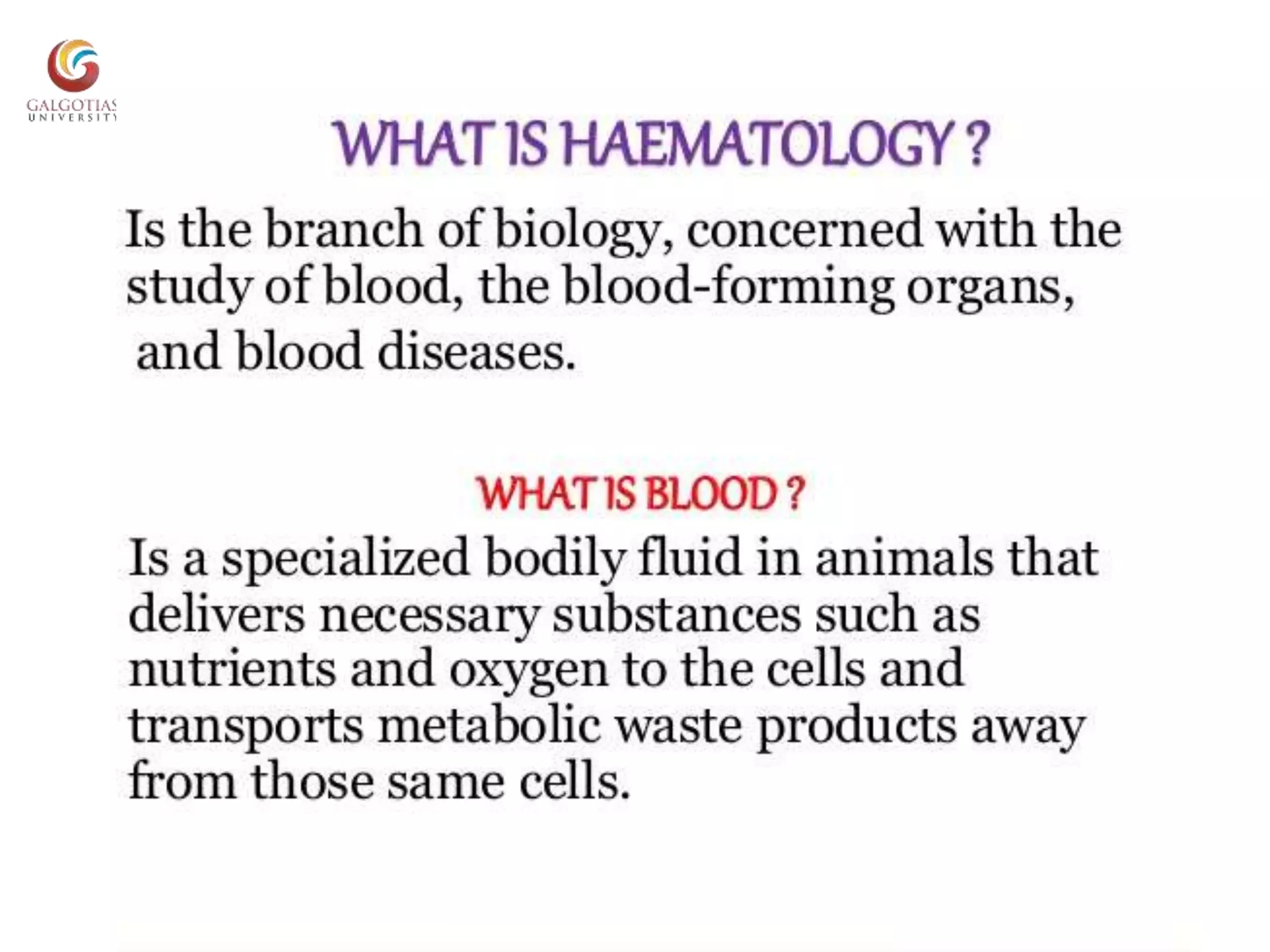 Introduction to hematology Biology Diagrams