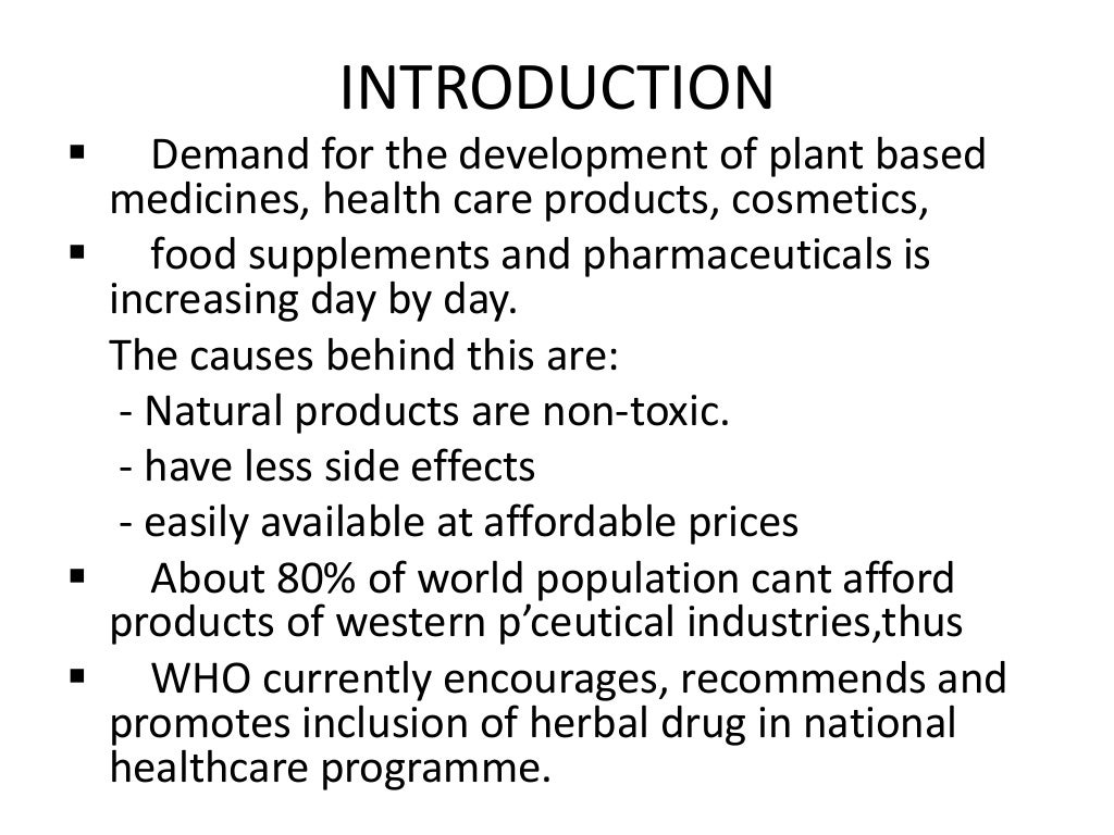 Introduction to herbal industries