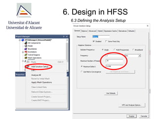6. Design in HFSS
6.3 Defining the Analysis Setup
 