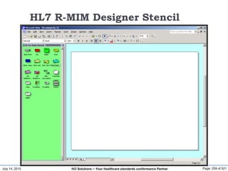 July 14, 2015 Page: 259 of 521Hi3 Solutions ~ Your healthcare standards conformance Partner
HL7 R-MIM Designer Stencil
 