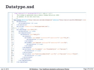 July 14, 2015 Page: 278 of 521Hi3 Solutions ~ Your healthcare standards conformance Partner
Datatype.xsd
 