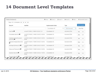 July 14, 2015 Page: 344 of 521Hi3 Solutions ~ Your healthcare standards conformance Partner
14 Document Level Templates
 