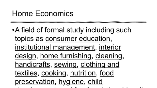 essay about home economics strand