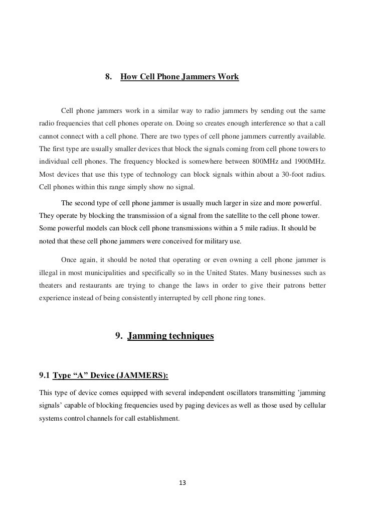cell phone jammer report