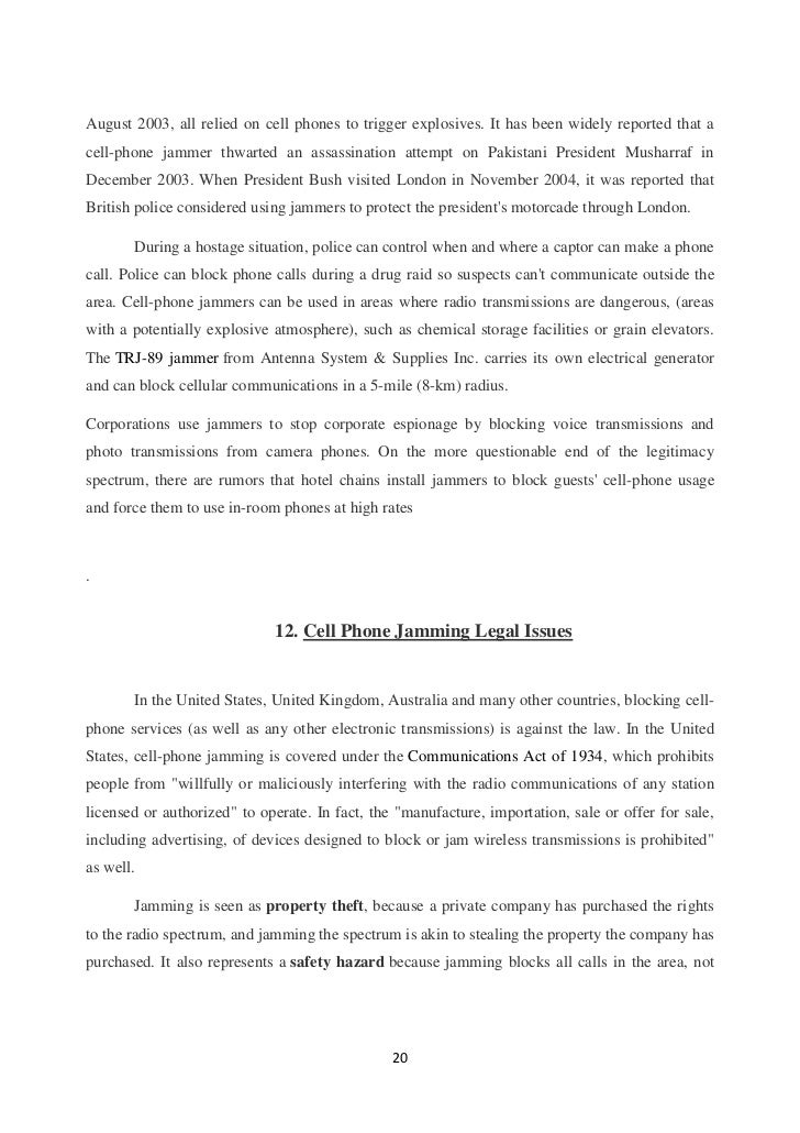 Argumentative essay about mobile phone jammer