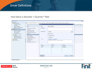 Driver Definitions
Page 25
How Salary is allocated -> Quantity * Rate
 