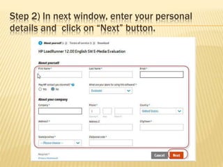 Step 2) In next window, enter your personal
details and click on “Next” button.
 