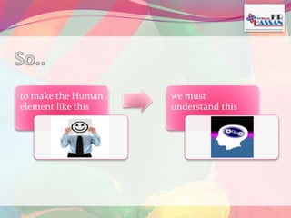 to make the Human 
element like this 
we must 
understand this 
 