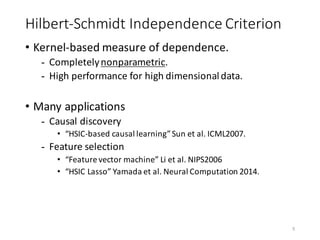 An Introduction to HSIC for Independence Testing | PDF