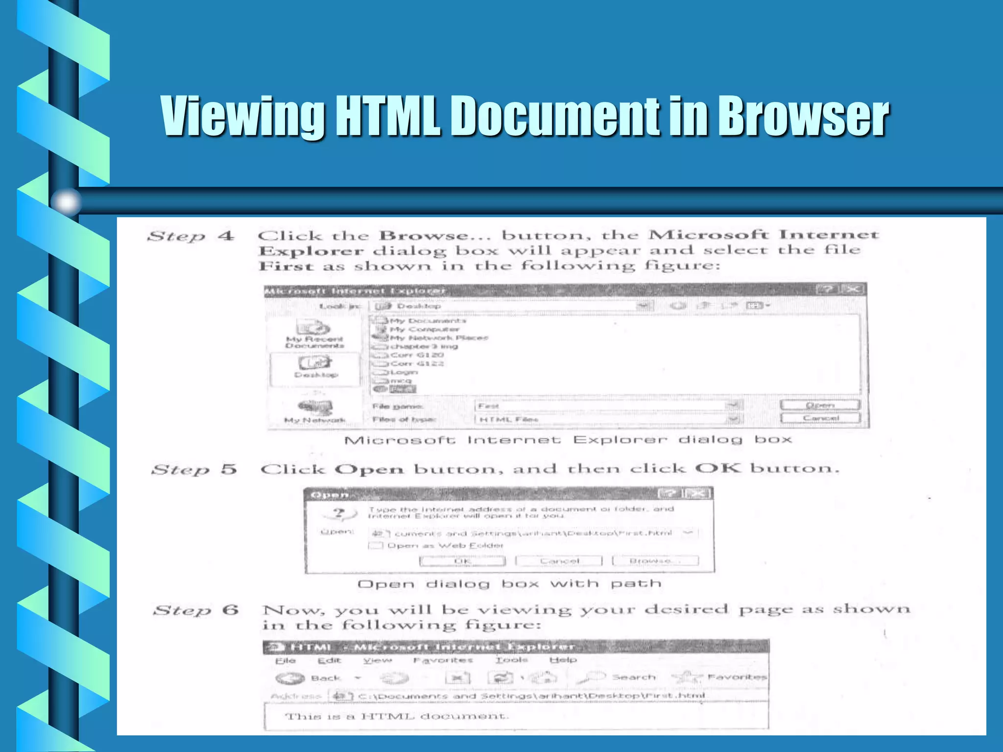 Viewing HTML Document in Browser