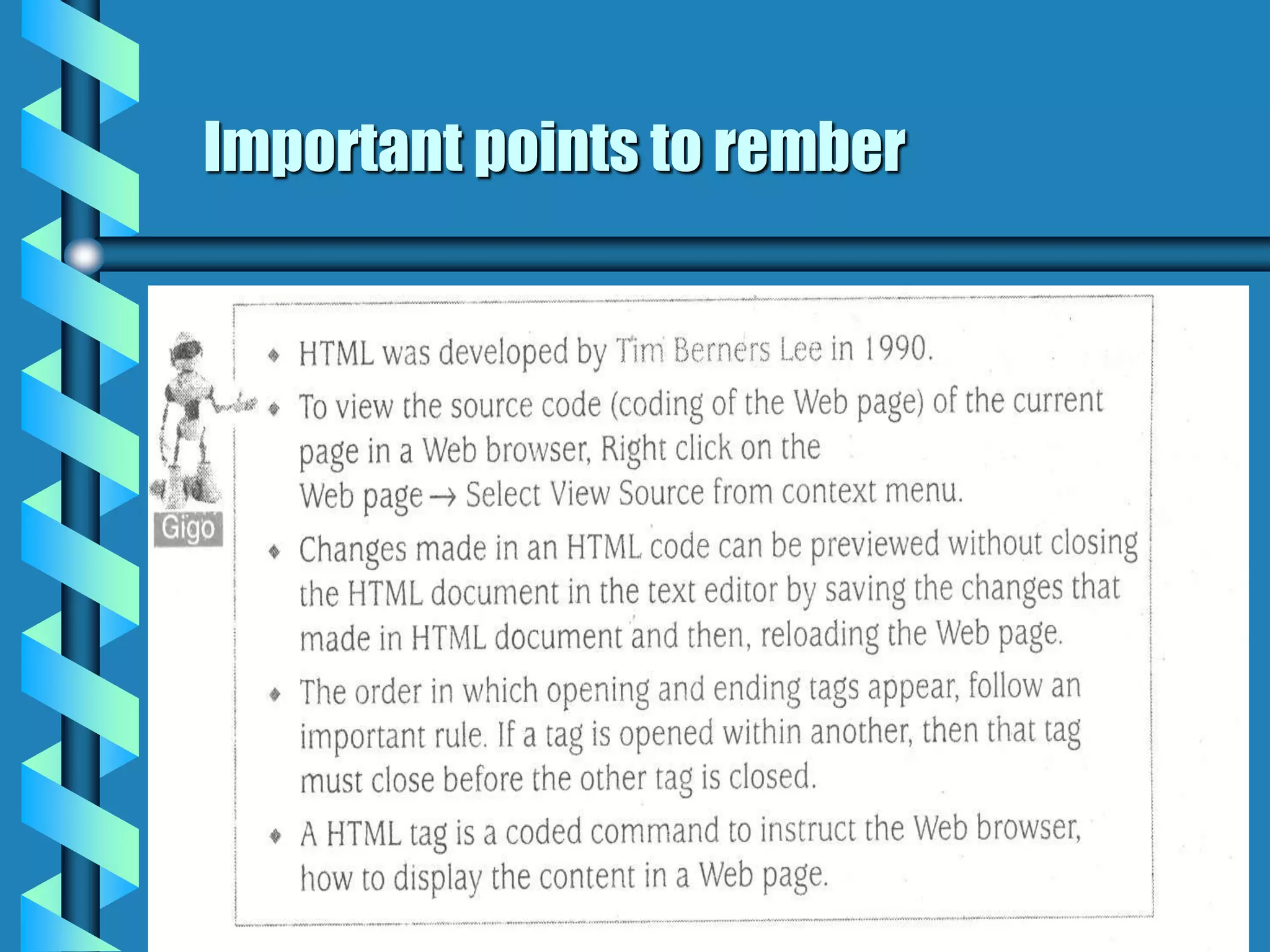 Important points to rember