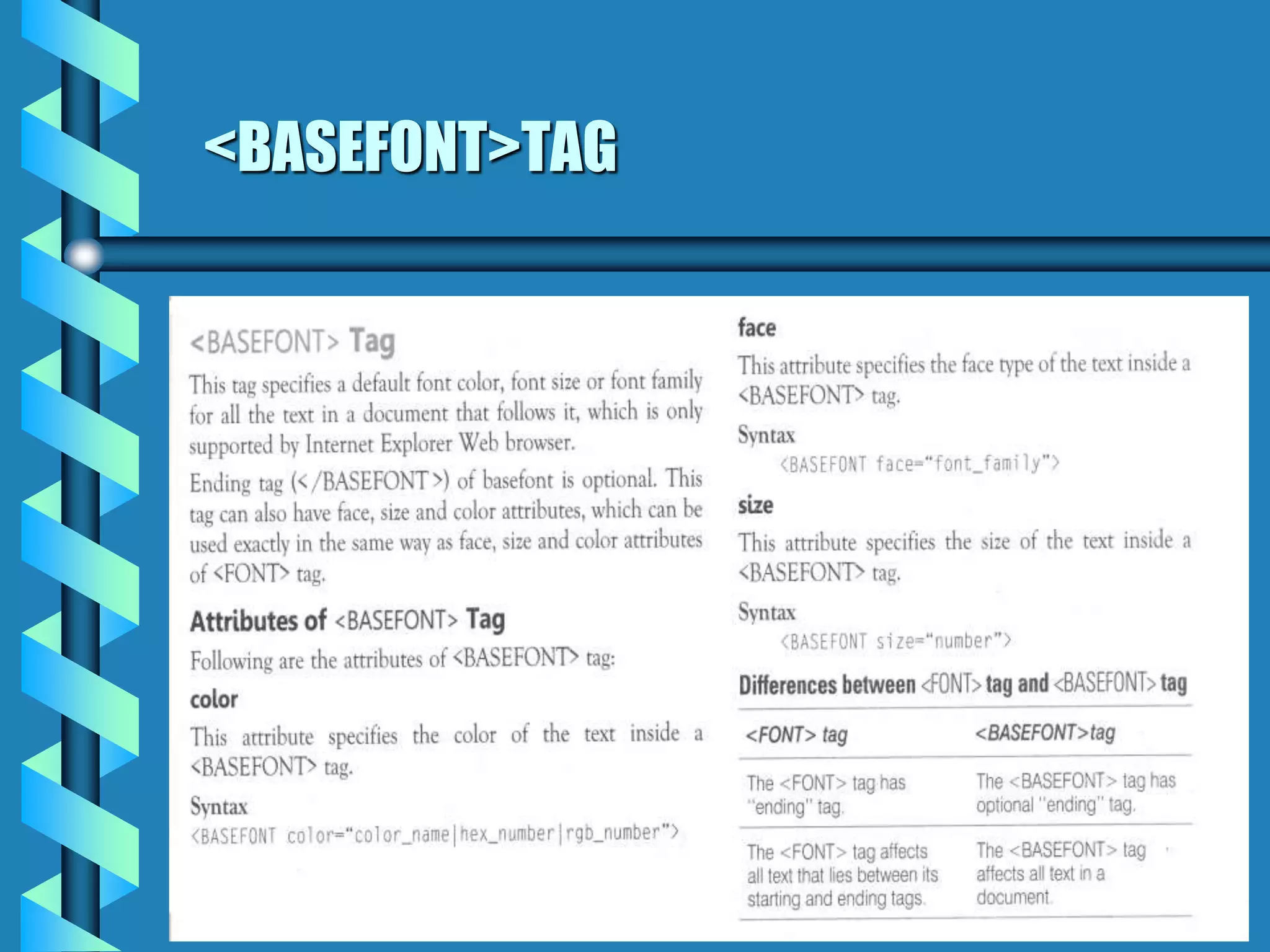 <BASEFONT>TAG