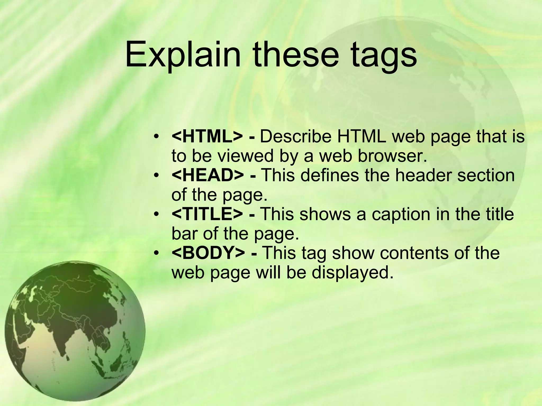 Introduction to html | PPT