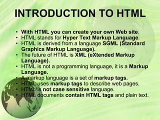 Introduction to html | PPT