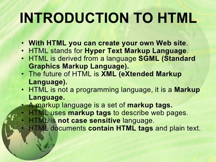 Introduction to html