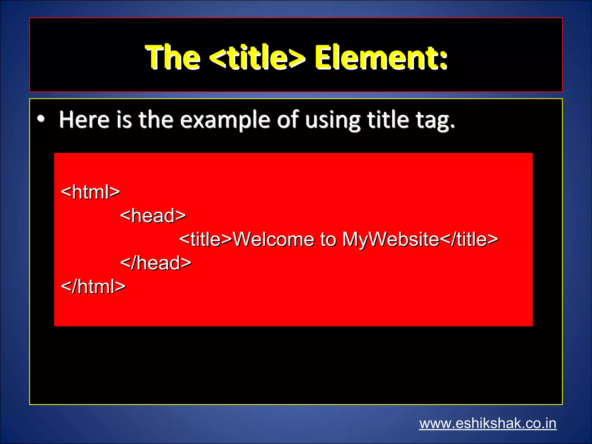 Introduction to html | PDF | Web Design and HTML | Internet