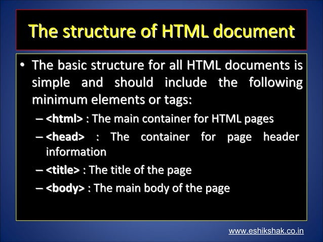 Introduction to html | PDF | Web Design and HTML | Internet