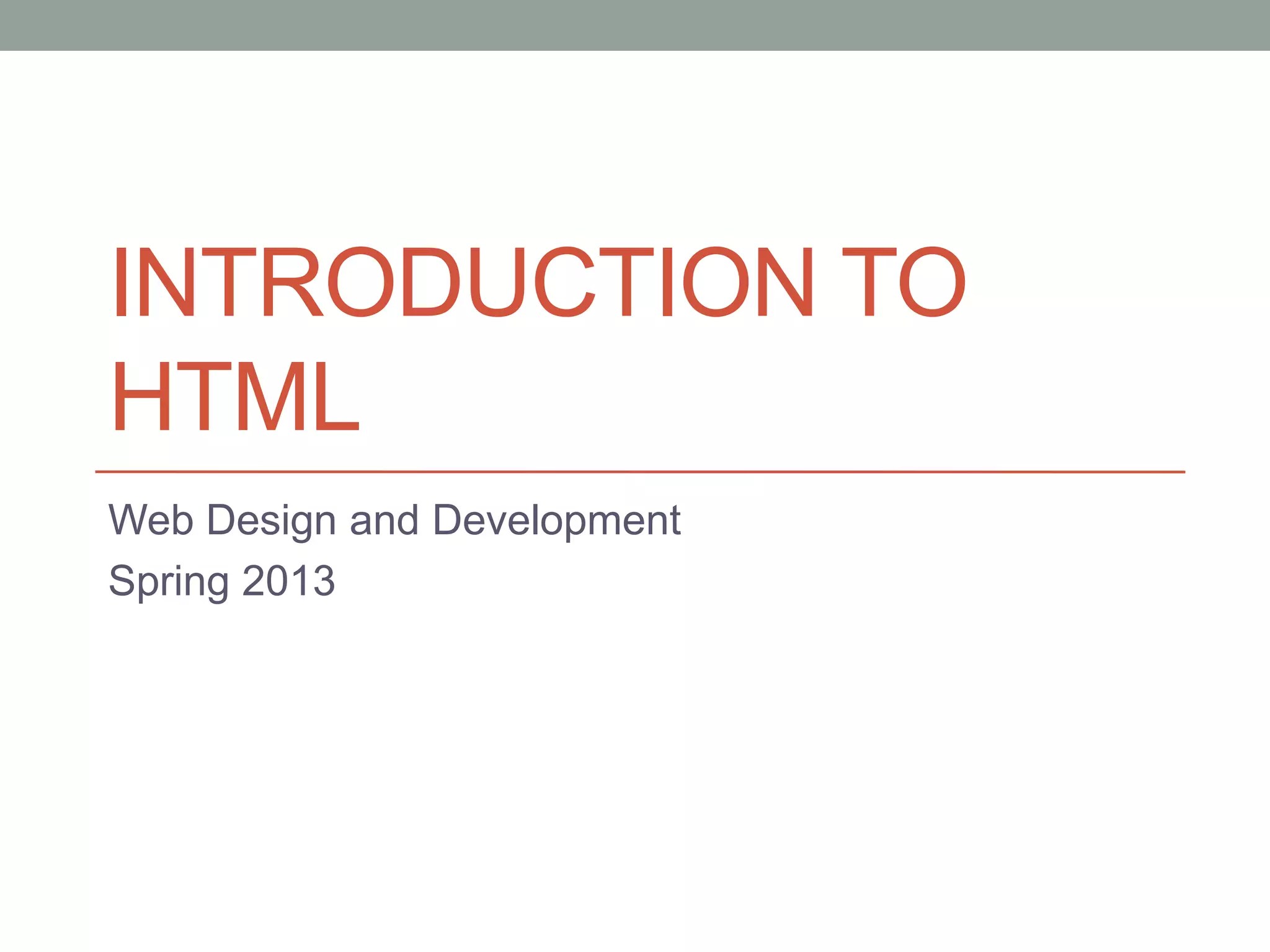 Introduction to html | PPT