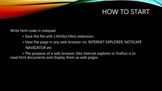 Introduction to html | PPTX