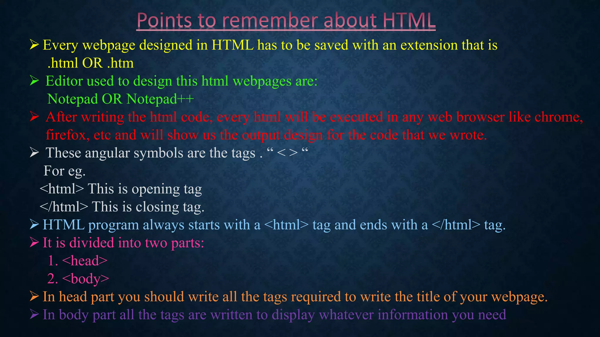 Introduction to HTML | PPT