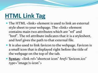 Link Rel In.html Introduction to HTML.pptx