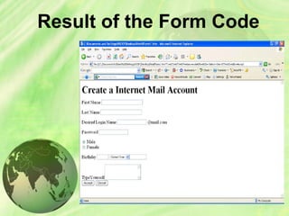 Result of the Form Code
 