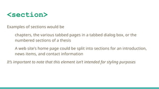 Section Element Html Example Introduction to the basics of HTML p1.pptx