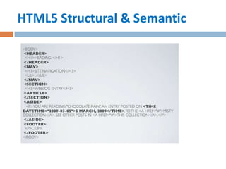 HTML5 Structural & Semantic
 
