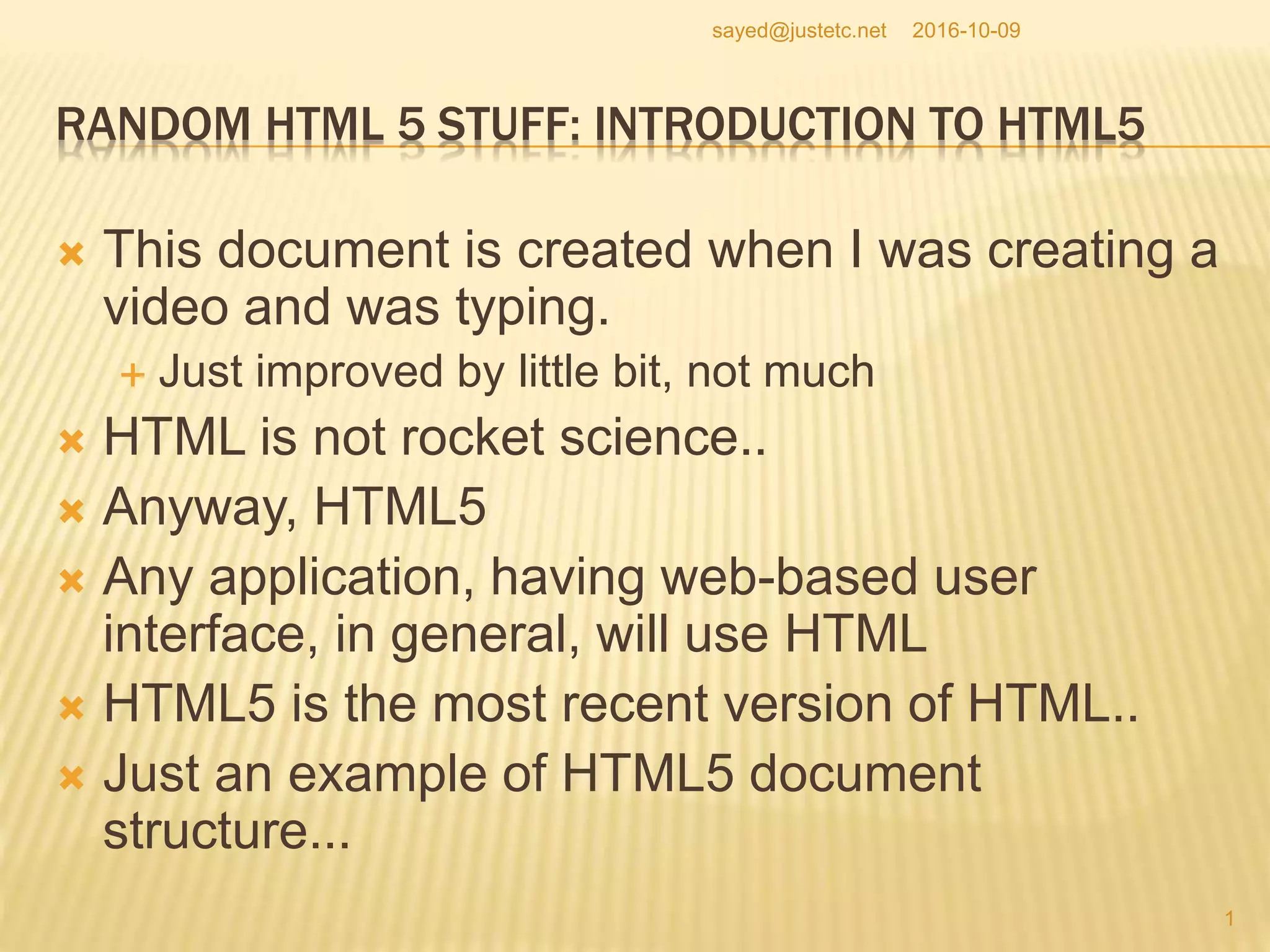 Introduction to html 5 | PPT