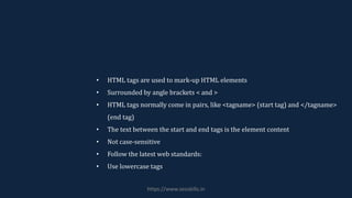 Introduction to html course digital markerters | PPT