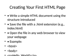 Introduction_to_HTML_Summary.pptx tutorial | PPT