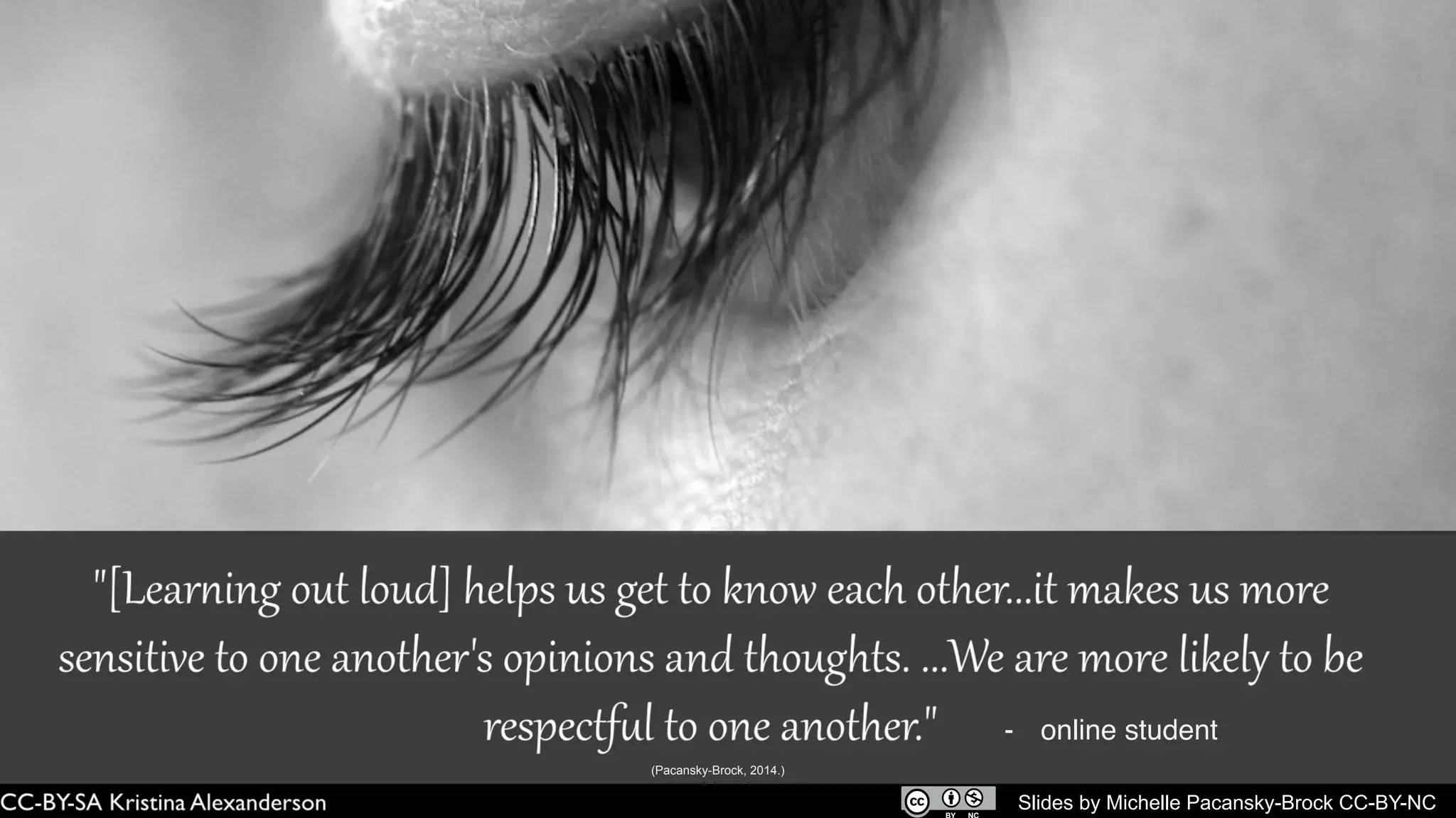 - online student
(Pacansky-Brock, 2014.)
Slides by Michelle Pacansky-Brock CC-BY-NC
 