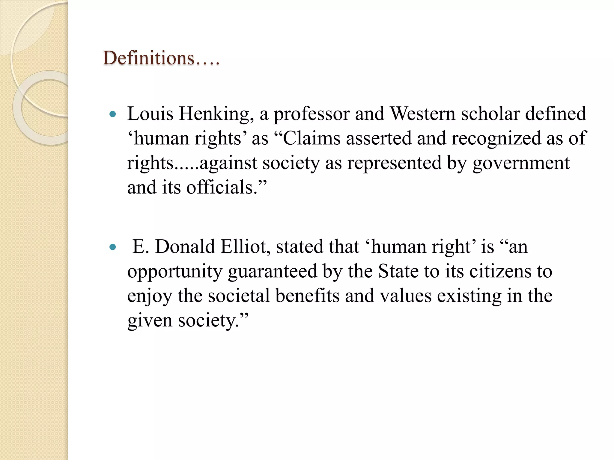 Introduction to human rights with a special focus on indian ...