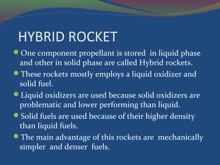 Introduction to Hybrid Rockets PPT Introduction to Hybrid Rockets PPT