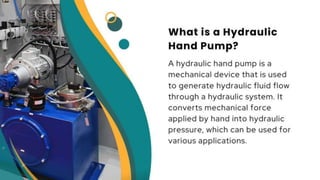 Introduction to Hydraulic Hand Pumps