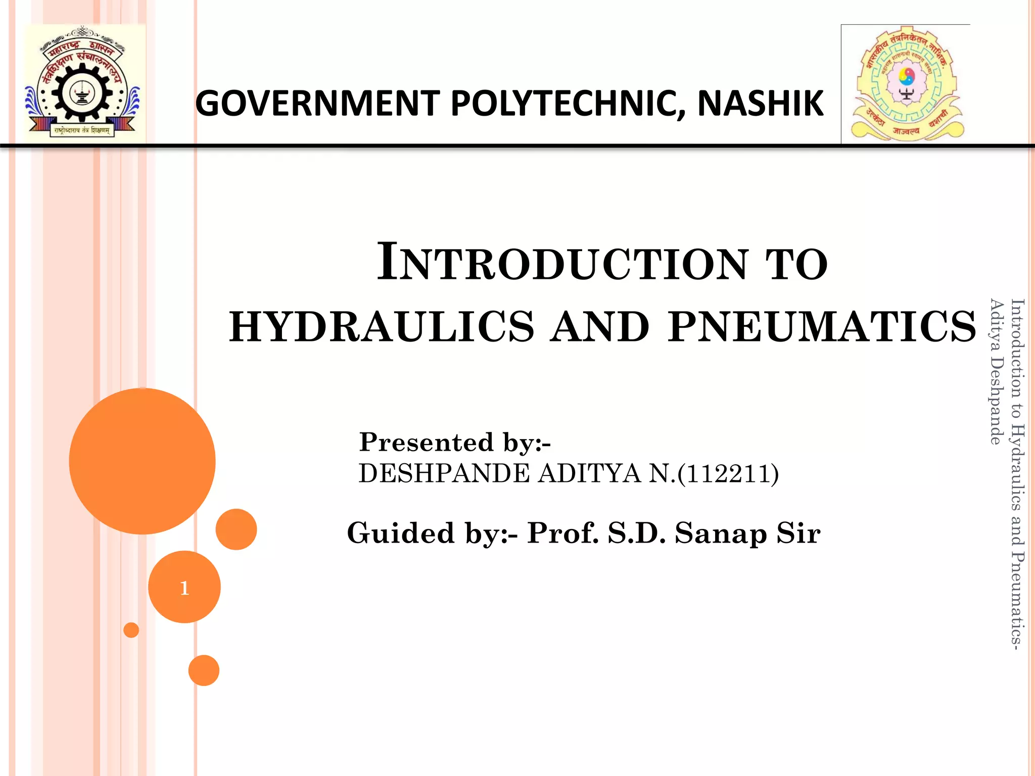 Introduction to hydraulics and pneumatics PPT