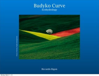 Budyko Curve
                                                               Ecohydrology

                       Franco Fontana, Puglia immaginaria




                                                              Riccardo Rigon

Monday, March 11, 13
 