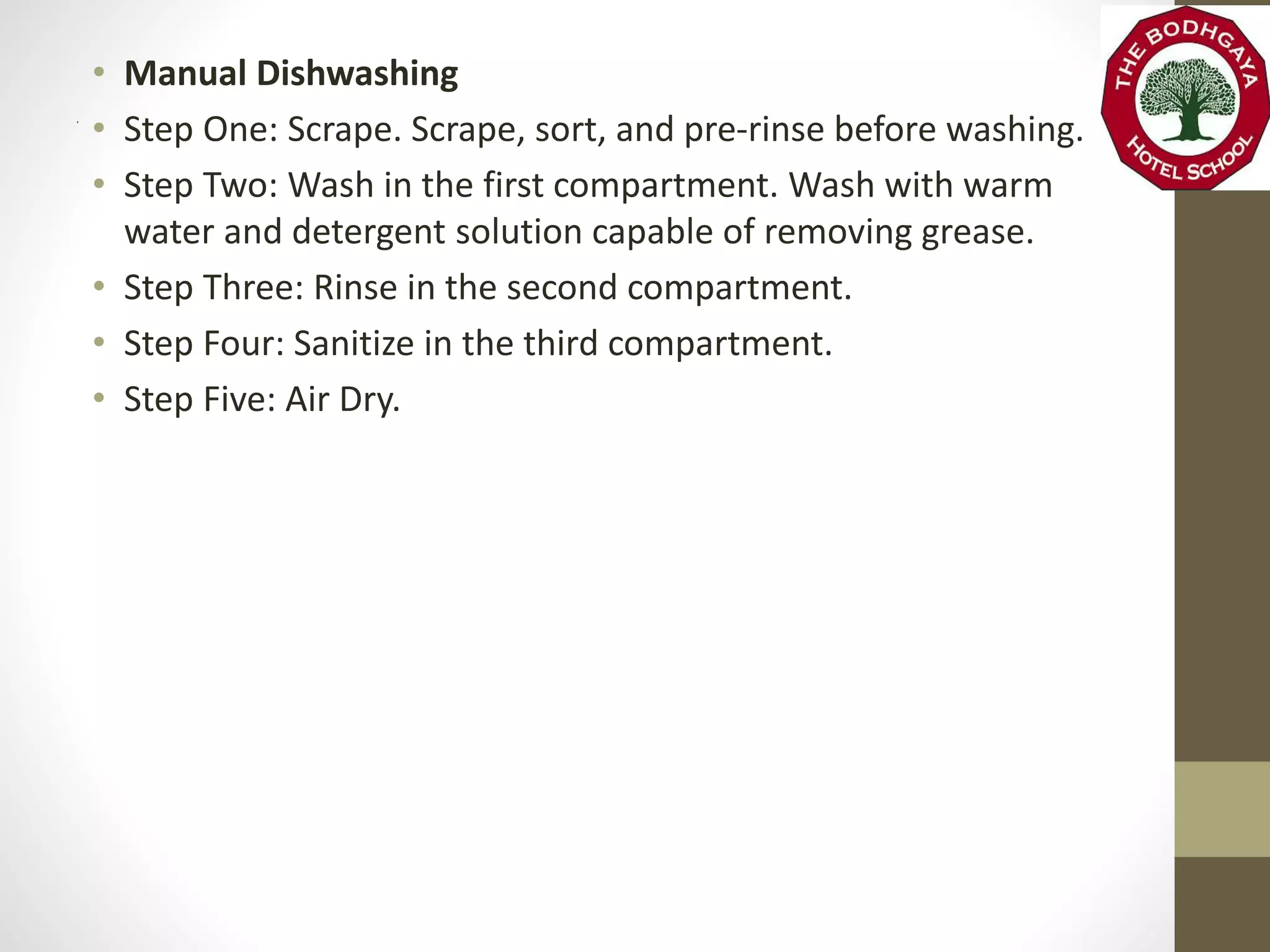 Step 4 Rinse Introduction to hygiene and sanitation in f&b service | PPTX
