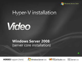 Hyper-V installationWindows Server 2008{full installation}Video