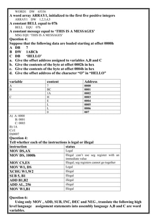Introduction to ibm pc assembly language | PDF