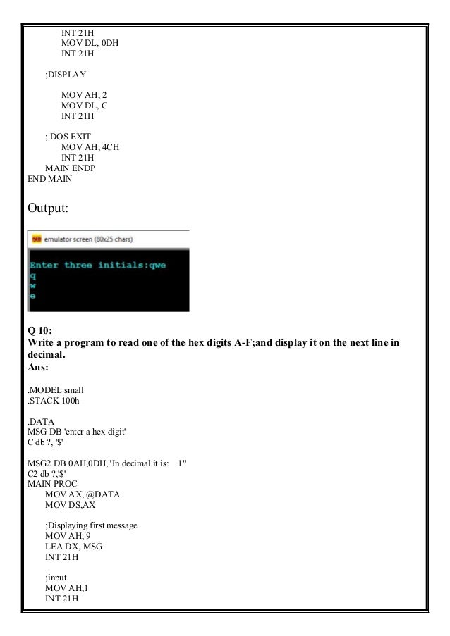 Introduction to ibm pc assembly language