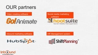 OUR partners
Video creating software Social media marketing
software
Inbound marketing software HR Management system
 