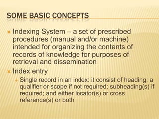 Introduction to indexing (presentation1) | PPTX